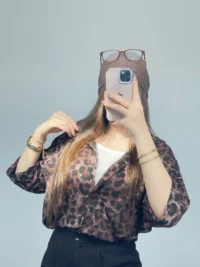 شومیز گره ای پلنگی