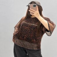 تیشرت و رویه پلنگی باکسی